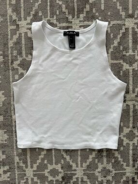 PUBLK White Crop Tank Top Sleeveless Racer back